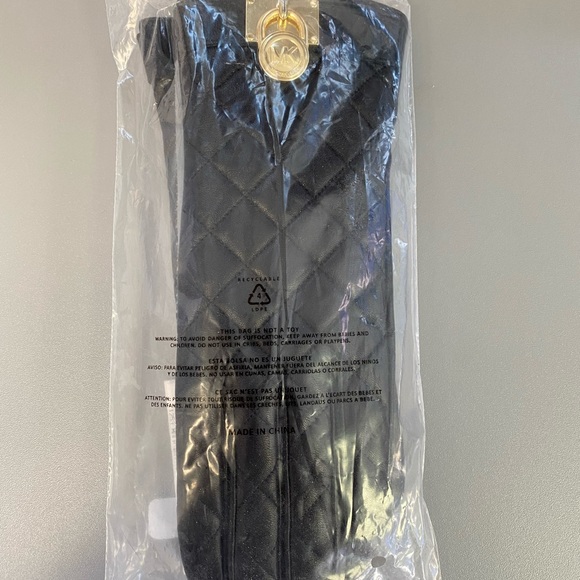 Michael Kors Tech Leather Gloves with Gold Charm - Picture 8 of 10